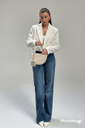 Blazer corto ribete